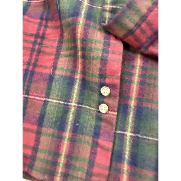 Pendleton Plaid Flannel Shirt Long Sleeve 100% Wool | Red and Green | Size Large - Picture 7 of 14